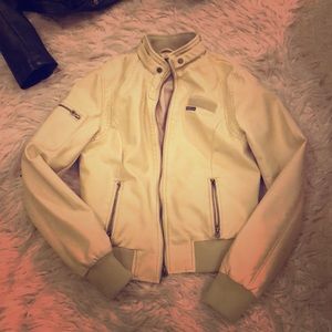 Pre Loved Members Only Faux Leather bomber Jacket